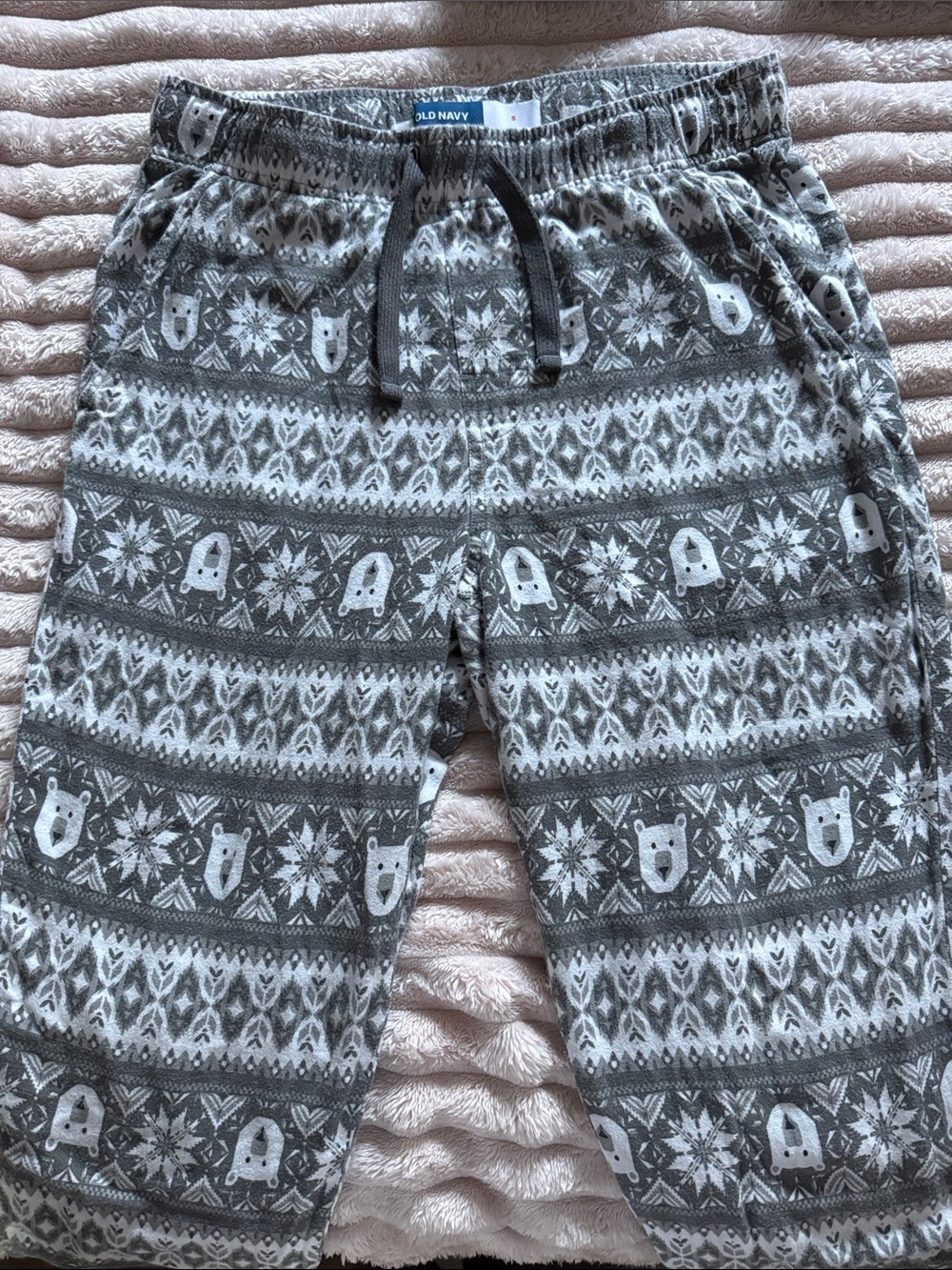 Old Navy Gray Polar Bear Fair Isle Pajama Bottoms